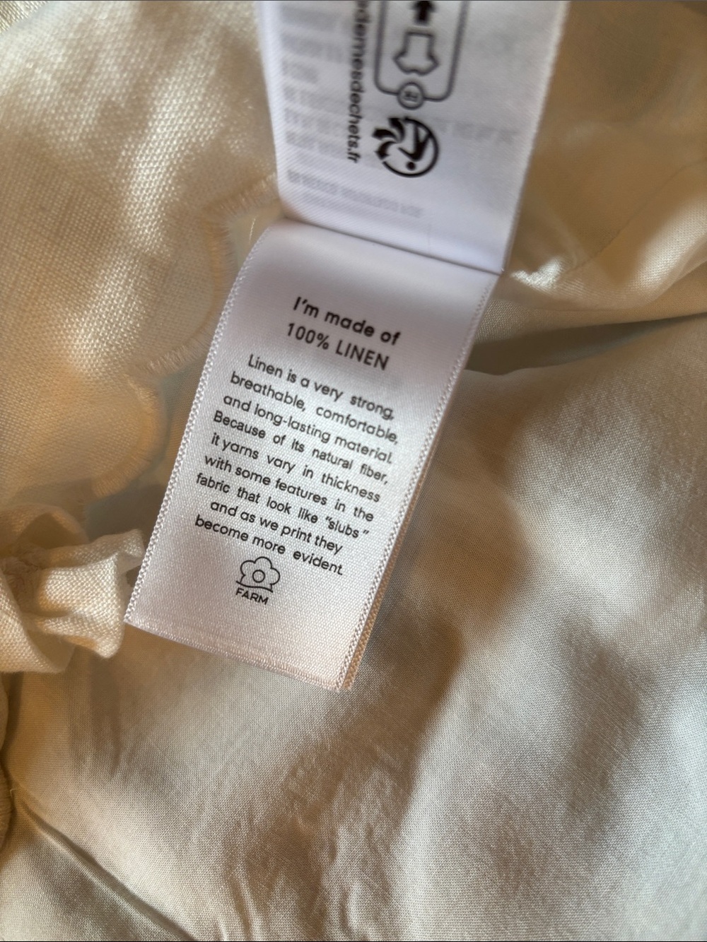 FARM Rio Roses Scallop Linen Crop Top – White – Size XS – NEW - Picture 7 of 13